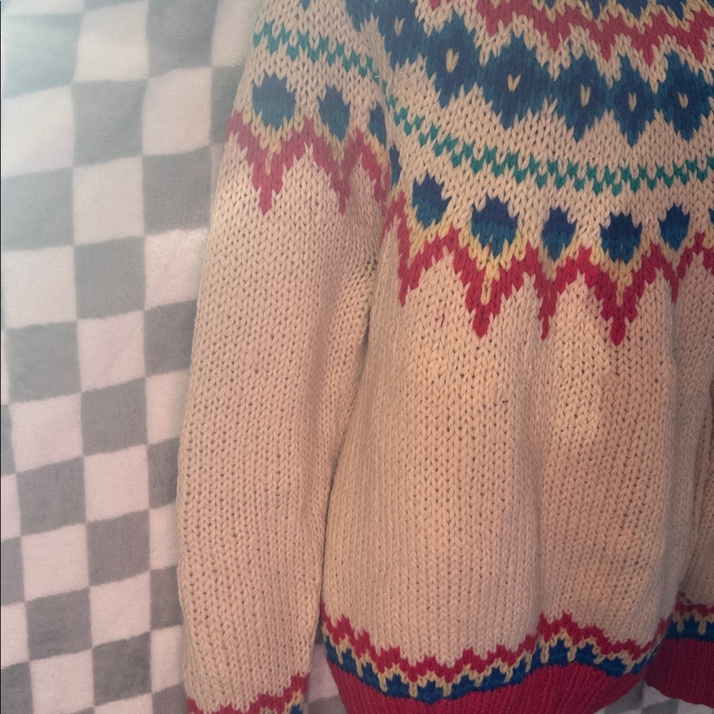 Liz Claiborne Women’s 100% Wool Crew Neck Long Sleeve Festive Sweater Size XL - Picture 8 of 12